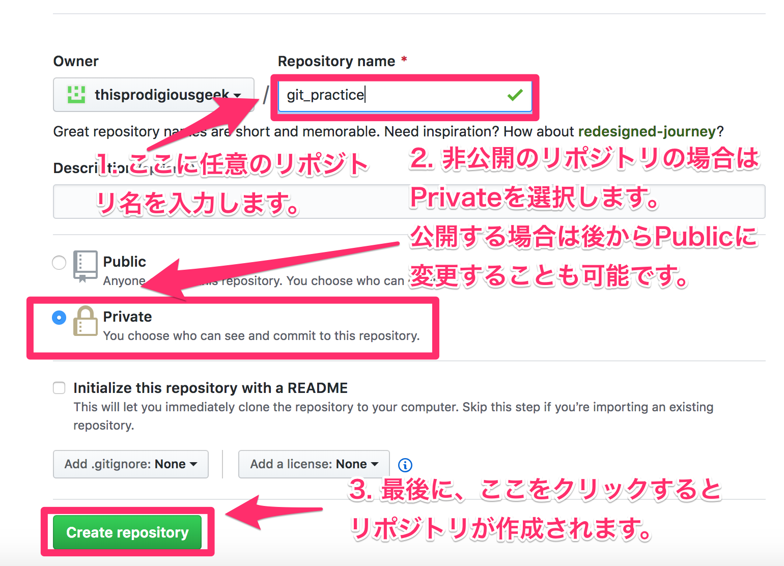 リポジトリ設定
